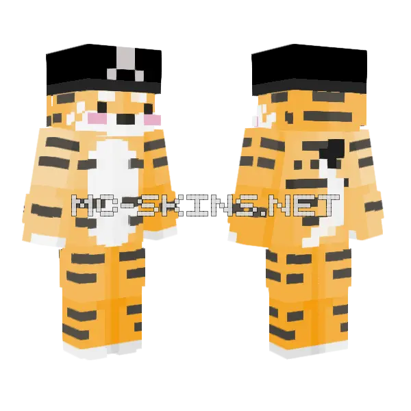 Orange Cat Minecraft skin, front and back