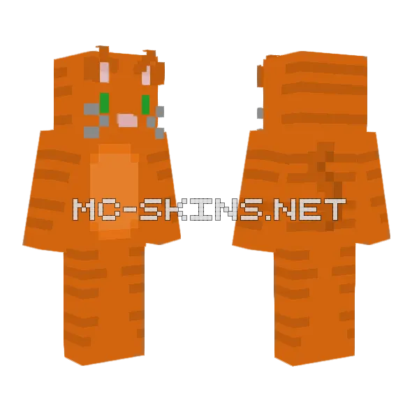 Orange Cat Minecraft skin, front and back