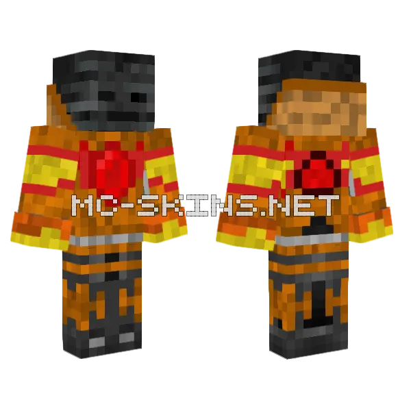 Orange Cat Character Minecraft skin, front and back