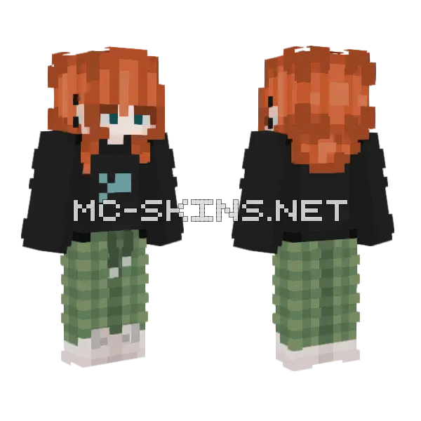 Orange Cat Girl Minecraft skin, front and back