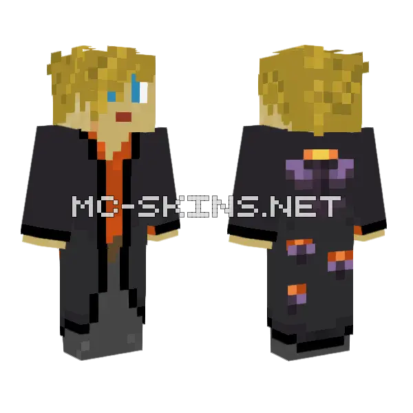 Orange Cat Outfit Minecraft skin, front and back