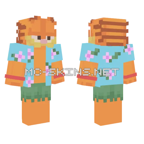 Orange Cat Pajamas, front and back