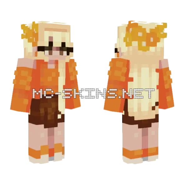 Orange Ce Minecraft skin, front and back