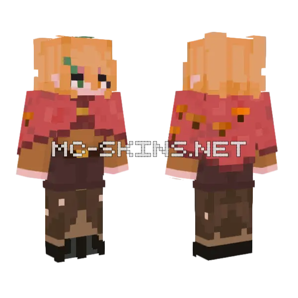 Orange D Skin Minecraft skin, front and back