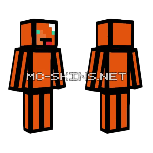 Orange Derp Minecraft skin, front and back