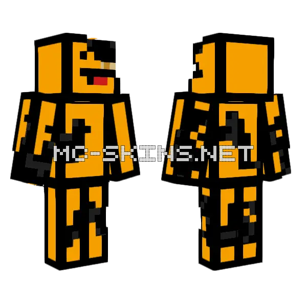 Orange Ender Blob Minecraft skin, front and back