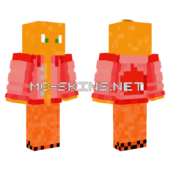 Orange Fire Creature, front and back