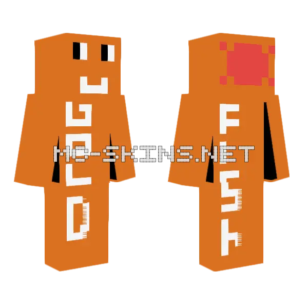 Orange Fish Character, front and back