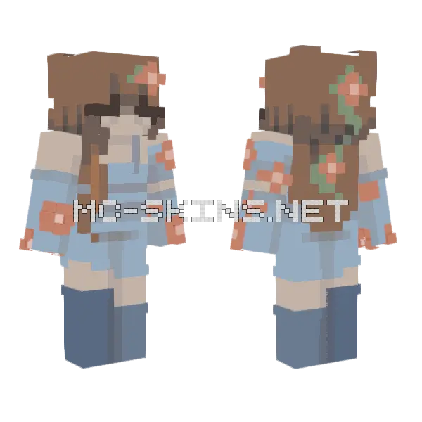 Orange Flowers Rce Minecraft skin, front and back