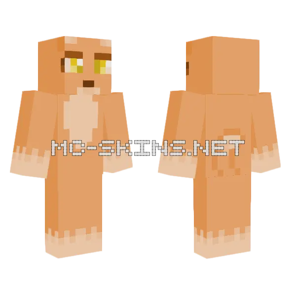 Orange Fox Minecraft skin, front and back