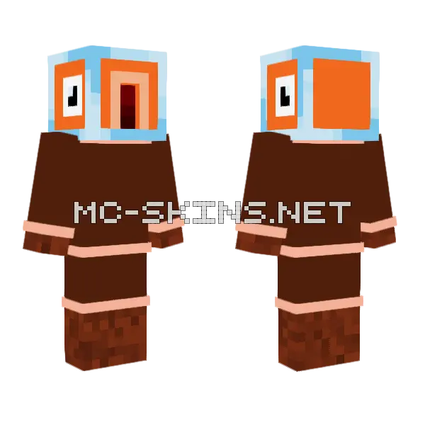 Orange Fox Creature Minecraft skin, front and back