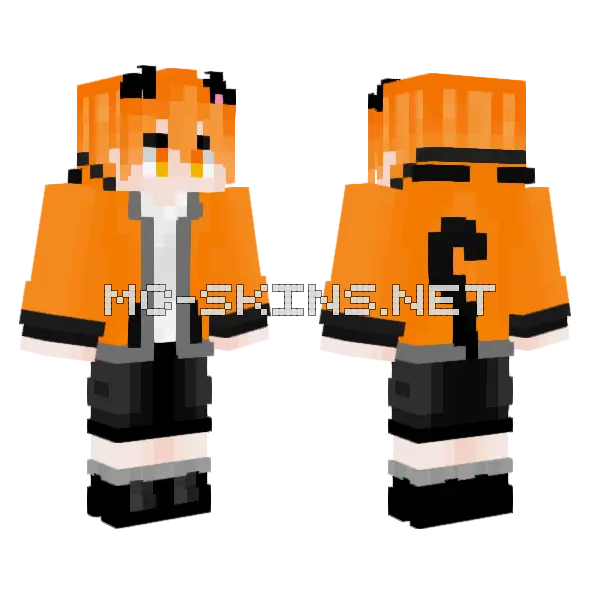 Orange Fox Hoodie, front and back