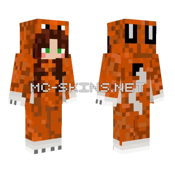 Orange Fox Hoodie, front and back