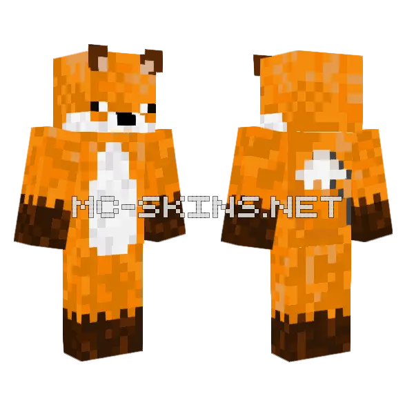 Orange Fox Skin Minecraft skin, front and back