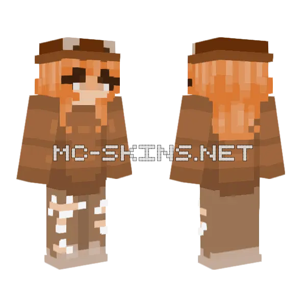 Orange Girl Minecraft skin, front and back