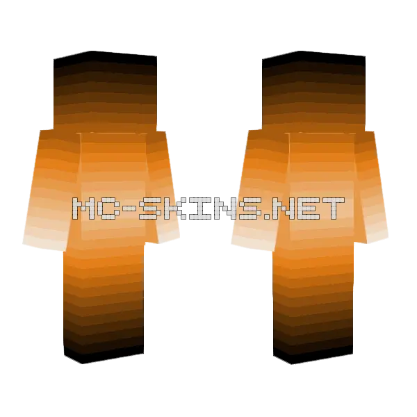 Orange Gradient Outfit Minecraft skin, front and back