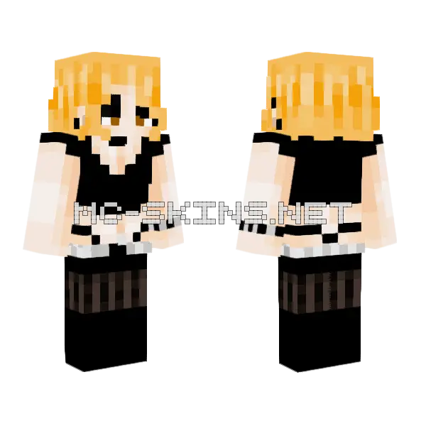 Orange Hair Girl Minecraft skin, front and back
