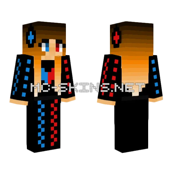 Orange Hair Girl Minecraft skin, front and back