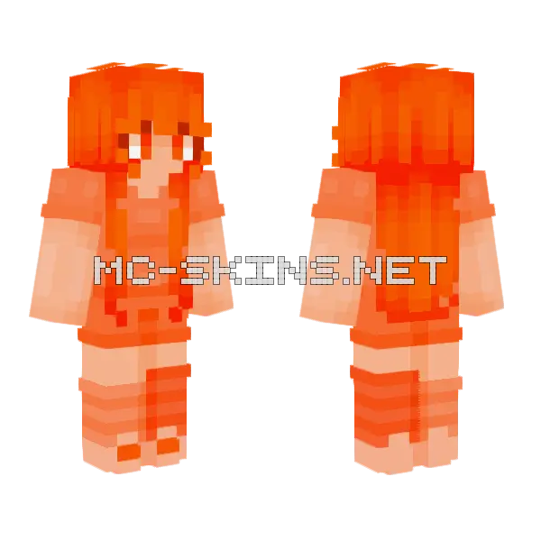 Orange Hair Girl Minecraft skin, front and back