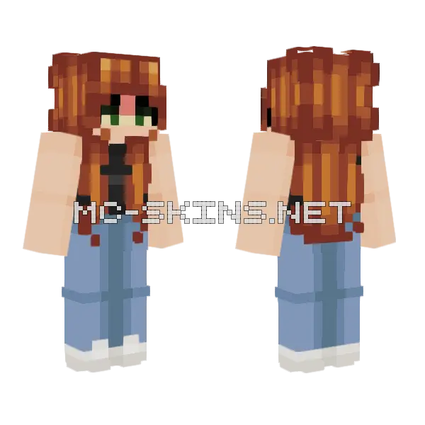 Orange Hair Girl Minecraft skin, front and back