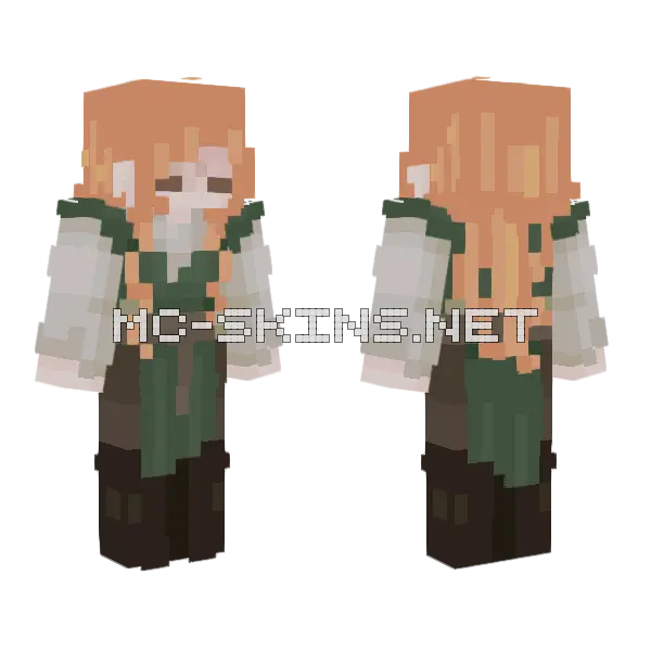 Orange Hair Hunter Minecraft skin, front and back