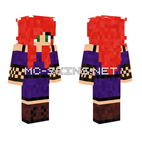 Orange Haired Girl Minecraft skin, front and back