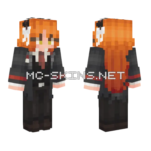 Orange Haired Girl Minecraft skin, front and back