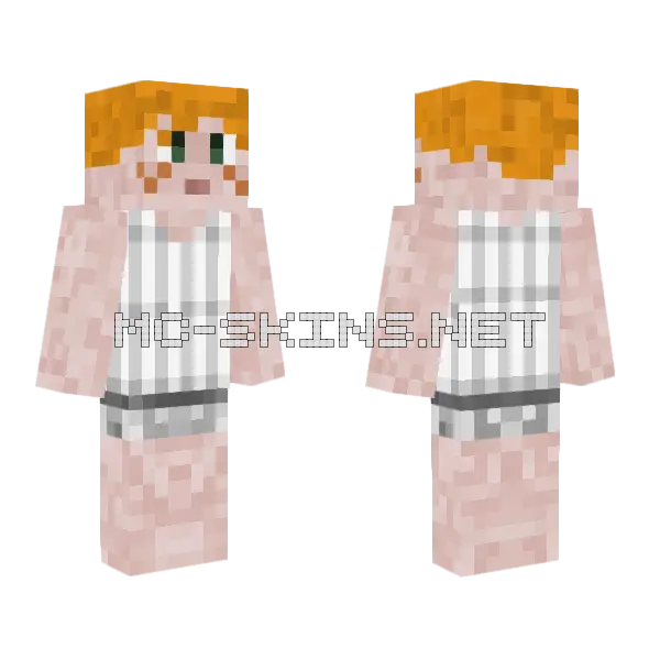 Orange Haired Girl Minecraft skin, front and back