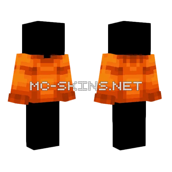 Orange Halloween Sweater Base Minecraft skin, front and back