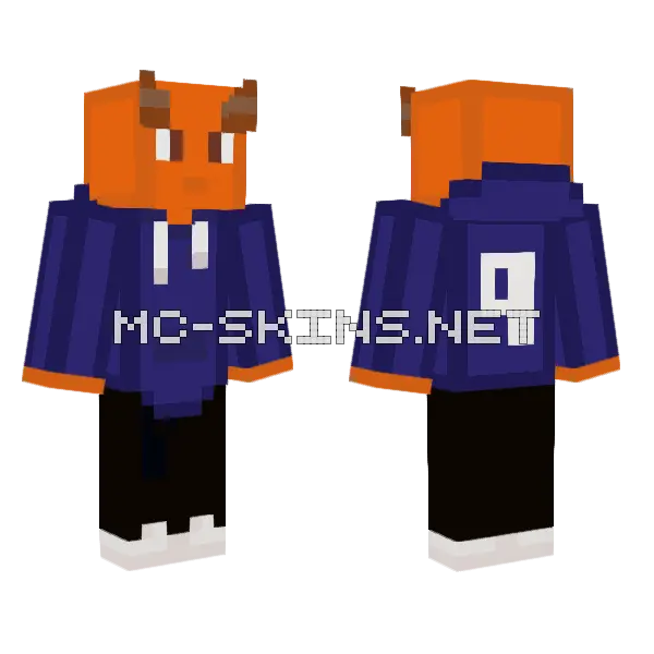 Orange Imp Hoodie, front and back