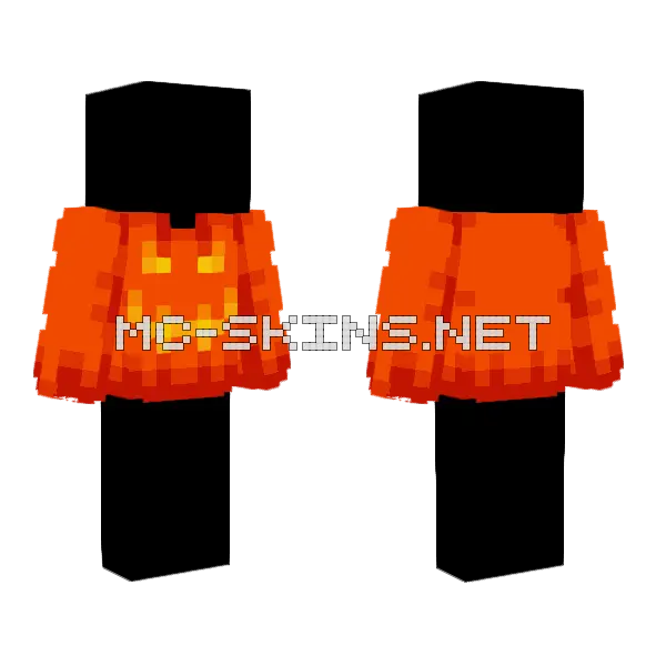 Orange Jack O Lantern Stitch Sweater Minecraft skin, front and back