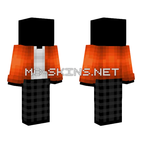 Orange Jacket Pajamas Minecraft skin, front and back
