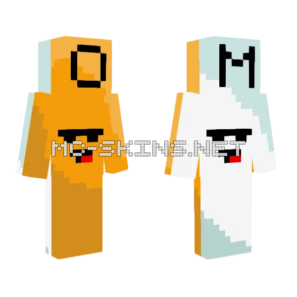 Orange Juice Gang Or Milk Gang Minecraft skin, front and back
