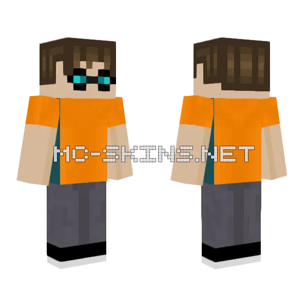 Orange Jumpsuit Prisoner Minecraft skin, front and back