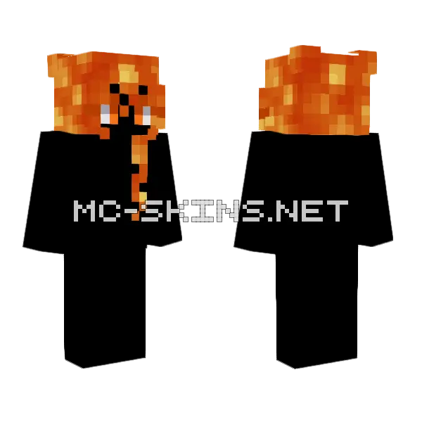 Orange Lava Monster Minecraft skin, front and back