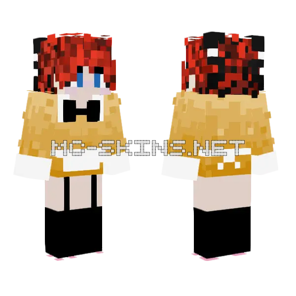 Orange Maid Boy Minecraft skin, front and back