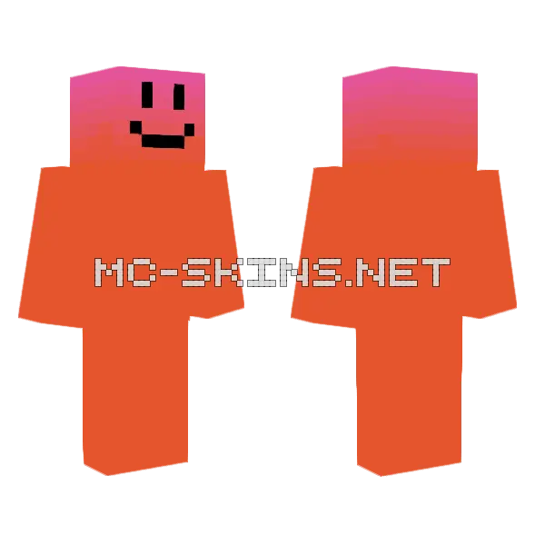 Orange Man With Gradient Minecraft skin, front and back
