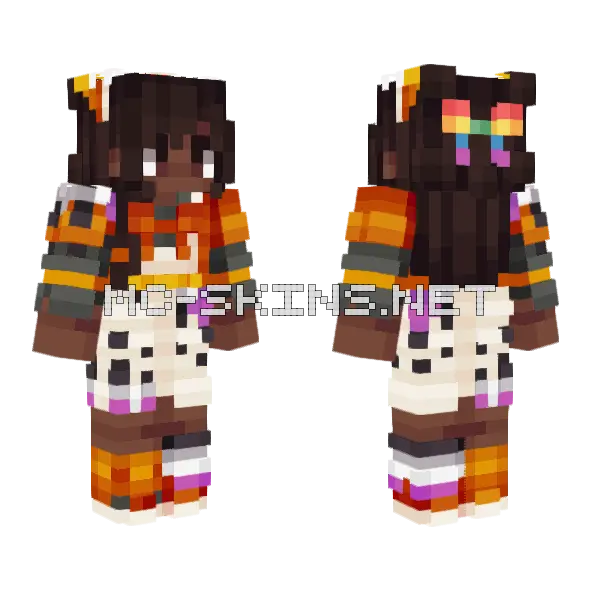 Orange Ocelots MCC Pride Minecraft skin, front and back