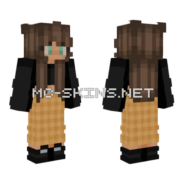 Orange Plaid Pants Minecraft skin, front and back