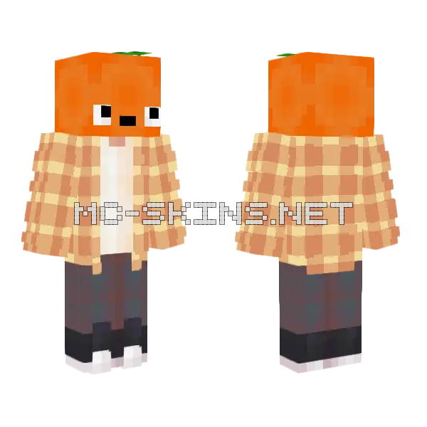 Orange Pumpkin Head, front and back