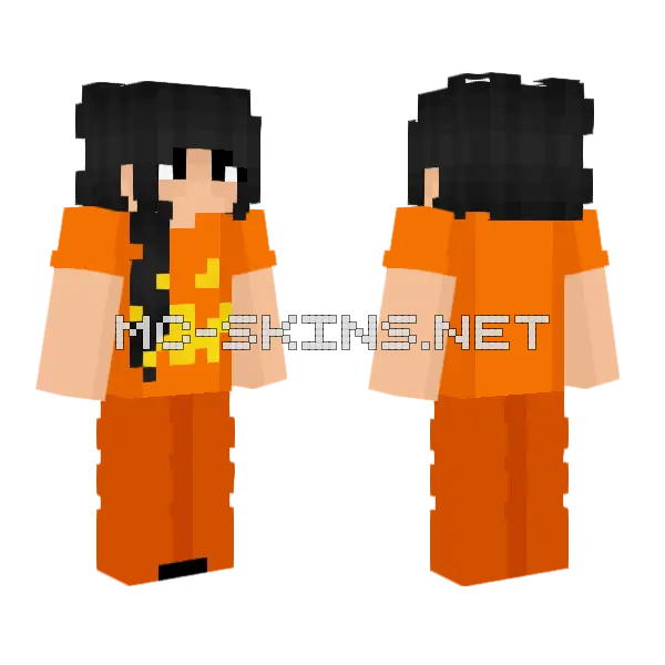 Orange Pumpkin Outfit Minecraft skin, front and back