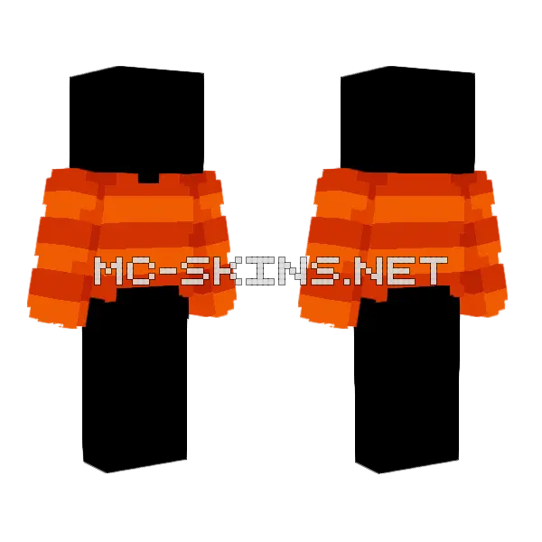 Orange Stripe Sweater Minecraft skin, front and back
