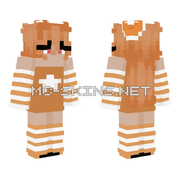 Orange Striped Outfit, front and back