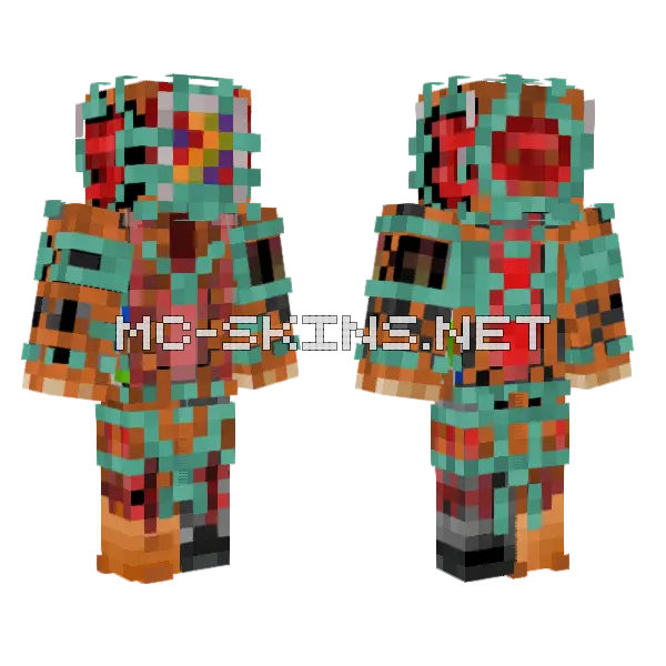 Orange Tech Suit, front and back