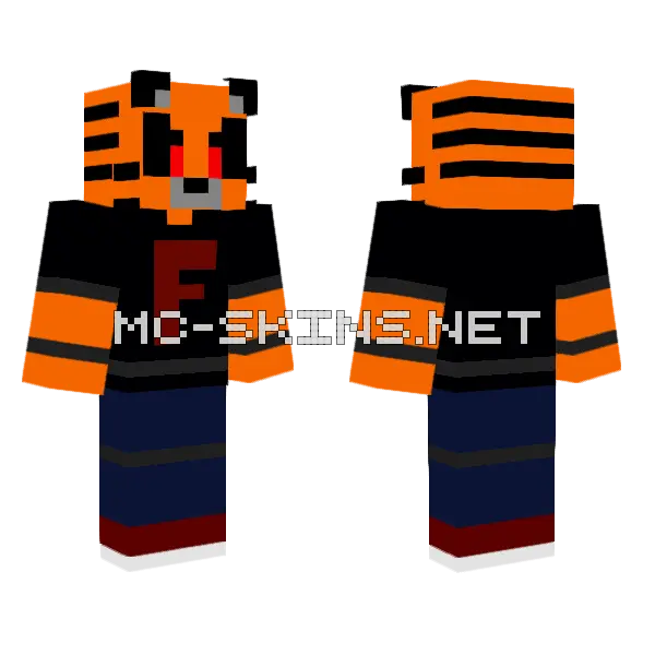 Orange Tiger Boy Minecraft skin, front and back