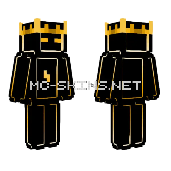 Orange Underglow Crown Minecraft skin, front and back