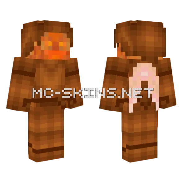 Orange Vex Steve Minecraft skin, front and back
