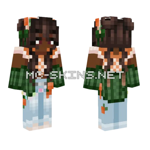 Orange Wolfix Minecraft skin, front and back