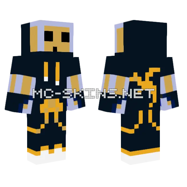 Orange Yellow Slime Gamer Minecraft skin, front and back