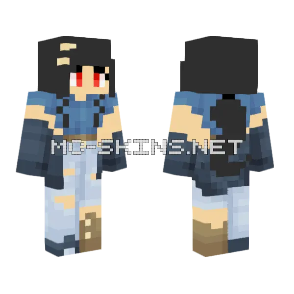 Ordinary Blue Outfit Minecraft skin, front and back
